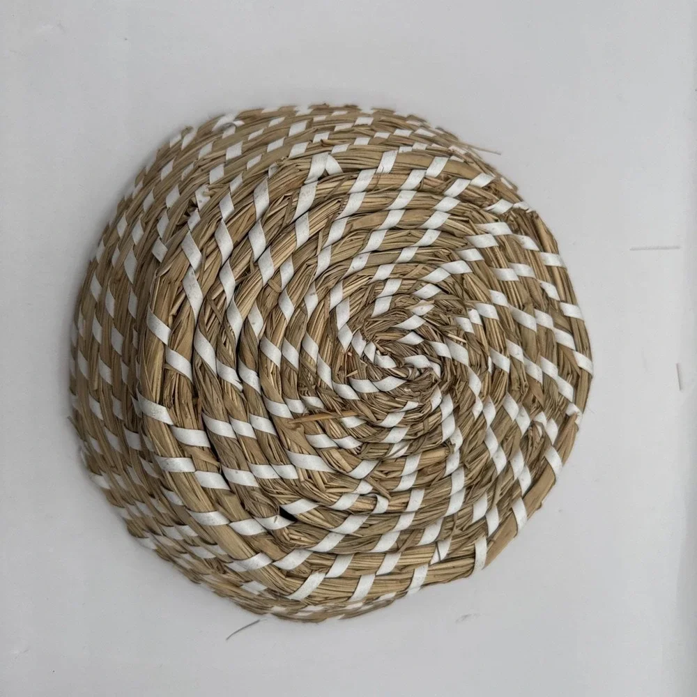 Vintage Hand Woven Grass‎ Straw 9